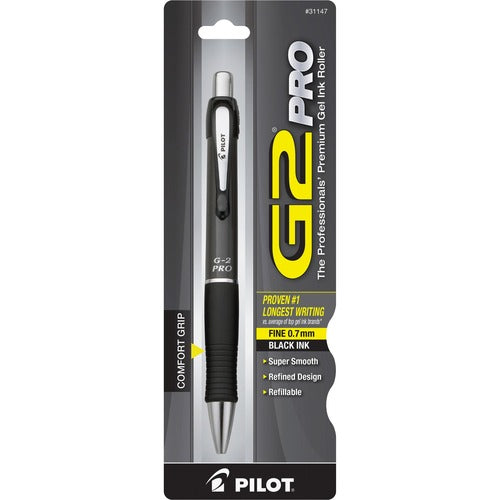 Pilot  Rollerball Pen,Retract/Refillable,Fine Pt.,BK Ink/GY Barrel