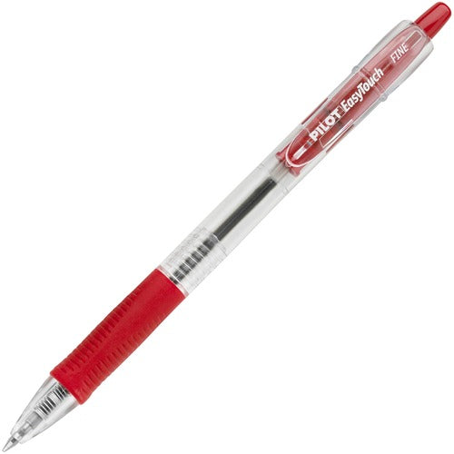 Pilot  Ballpoint Pen,Retractable,Fine Pt,CL/Red Ink