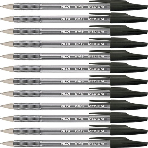 Pilot  Ballpoint Pen, Refillable, Medium Point, 1 DZ, Black