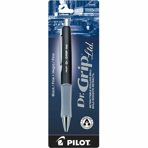 Pilot  Pen, Gel, Retractable, Black Ink/Charcoal GY Barrel