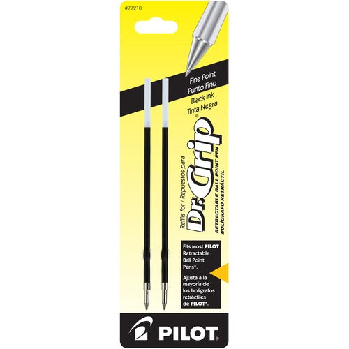 Pilot  Refills, f/Retractable Gel Pens, Fine Point, 2/PK, Black Ink