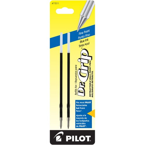 Pilot  Refills, f/Retractable Gel Pens, Fine Point, 2/PK, Blue Ink