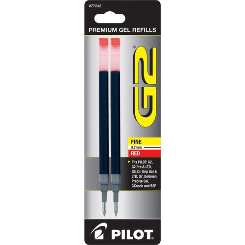 Pilot  Gel Ink Refill, Fine Point, 2/PK, Red Ink