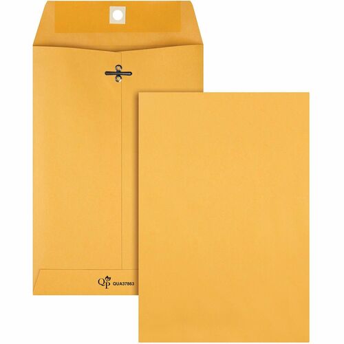 Quality Park  Clasp Envelopes, Gummed, 28Lb, 6-1/2"x9-1/2", 100/BX, Kraft