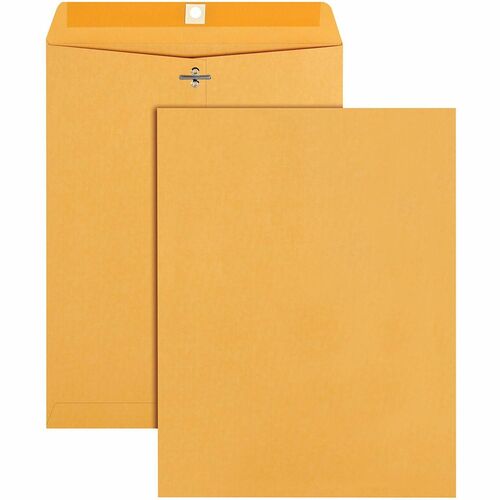 Quality Park  Clasp Envelopes, Gummed, 28Lb, 9-1/2"x12-1/2", 100/BX, Kraft