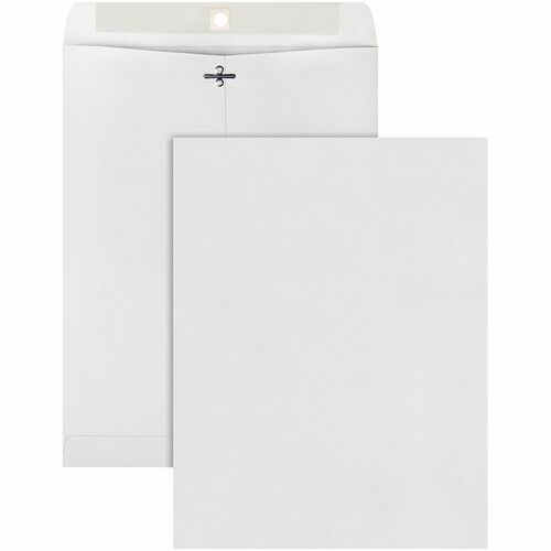 Quality Park  Gummed Clasp Envelope, 28Lb, 10"x13", 100/BX, Gray