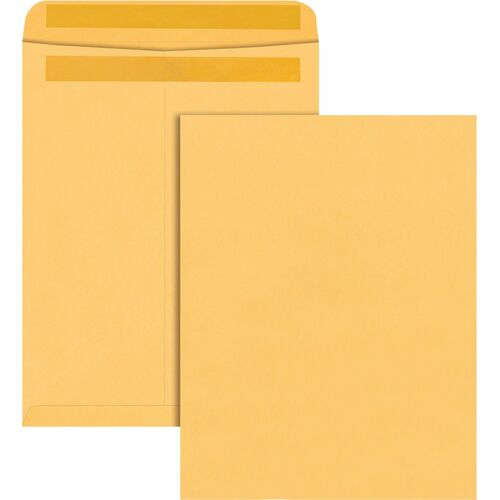 Quality Park  Redi-Seal Envelope, Plain, 28Lb, 12"x15-1/2", 100/BX, Kraft