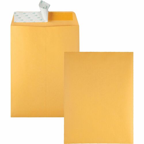 Quality Park  Redi-Strip Envelope, Plain, 28Lb, 9"x12", 100/BX, Kraft