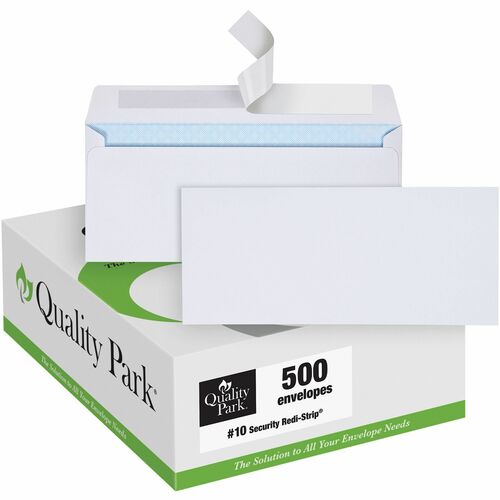 Quality Park  Business Envelopes, 24 lb, No 10, 4-1/8"x9-1/2", 500/BX, WE
