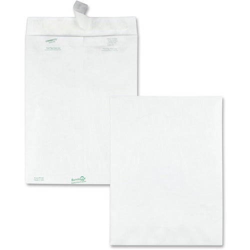 Quality Park  Tyvek Open-End Envelope, Plain, 9"x12", 100/BX, White