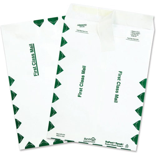 Quality Park  Tyvek Open-End Envelope,1st Class,9"x12",100/BX,WE