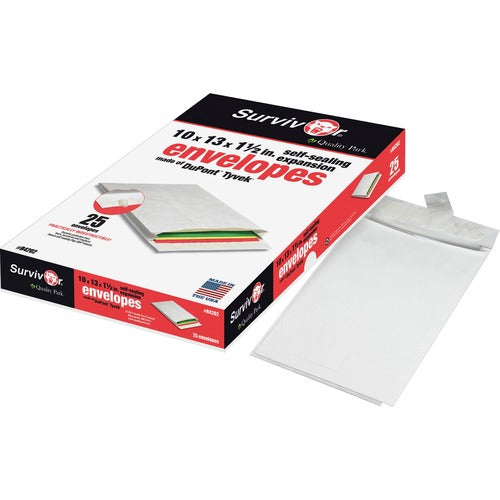 Quality Park  Expansion Mailers,Exp. 1-1/2",Durable,10"x13",25/BX,White