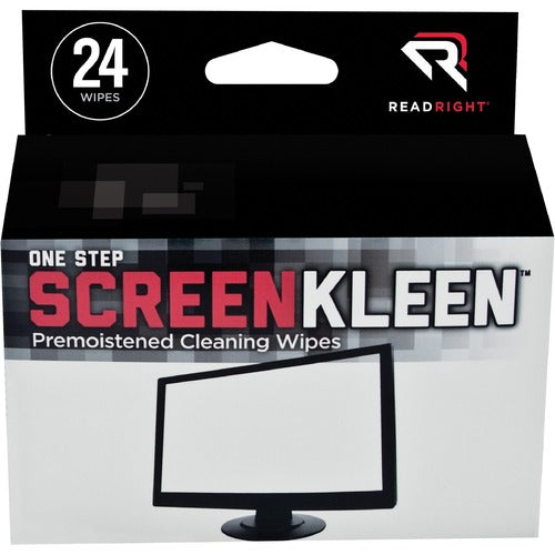 Read/Right  Screen Cleaning Wipes,Presaturated,Nonstreaking,24/BX,WE