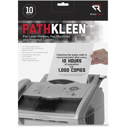 Read/Right  Paper Path Cleaning Sheets, 10/PK