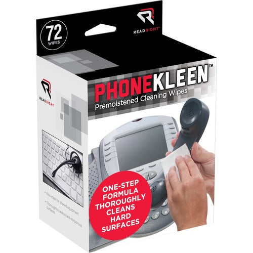 Read/Right  Phone Kleen Wipes, Foil Packets, 72/BX