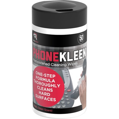 Read/Right  Phone Kleen Wipes, Dispenser, 50 Wipes/Tub, MI