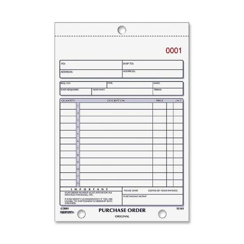 Rediform  Purchasing Forms,Vertical Format, 2-Part,5-1/2"x7-7/8",50/Bk