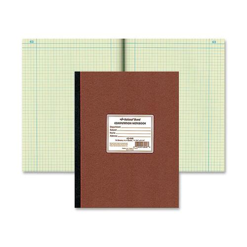 Rediform  Computation Notebook, 4x4 Quad, 9-1/4"x11-3/4", Green Paper