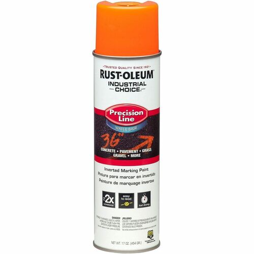 Rust-Oleum  Marking Paint, 17 oz., Water Based, Fluor Orange