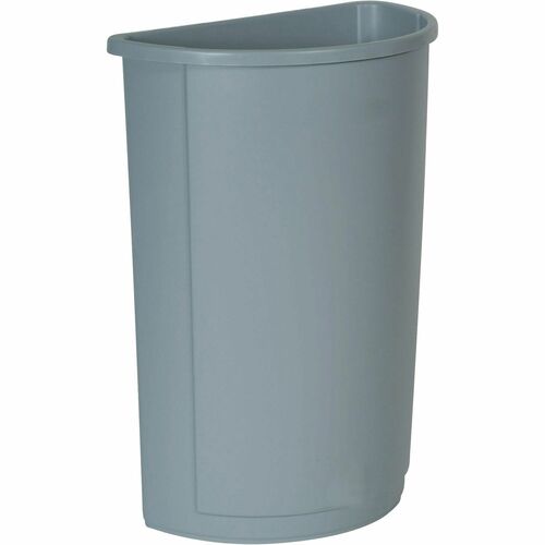 Rubbermaid Commercial Products  Wastebasket,Half Round,21 Gallon,11"x20-3/8"x28",Gray