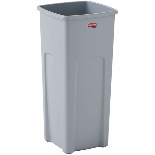 Rubbermaid Commercial Products  Waste Container,Square,23 Gal,15-1/2"x16-1/2"x30-9/10",GY