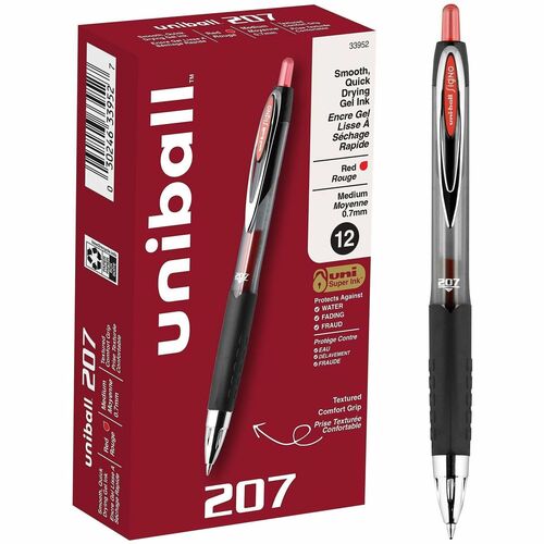 uni-ball Corporation  Gel Pens, Retractable, Refillable, 0.7mm, RD Ink