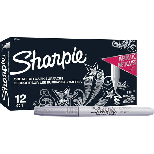 Newell Brands  Sharpie, Permanent, Fine Point, Metallic Silver