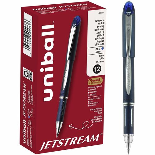 uni-ball Corporation  Ballpoint Pen, Fine Point, 0.7mm,1 Dozen,BE/Blue Ink
