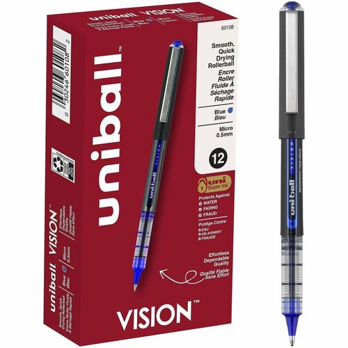 uni-ball Corporation  Pen, Rollerball, Nonrefillable, 0.5 mm,1 Dozen, Blue Ink