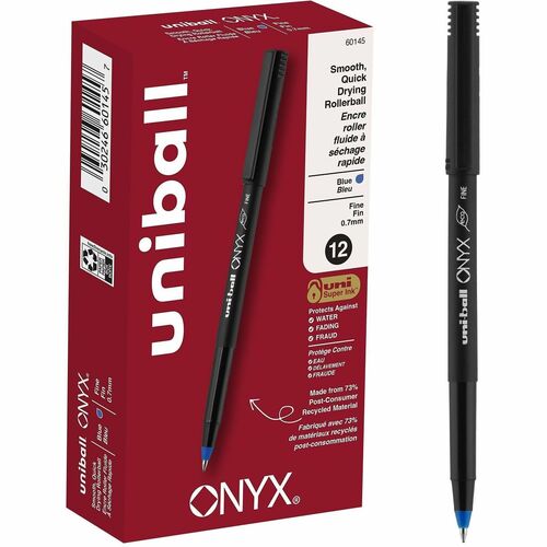 uni-ball Corporation  Rollerball Pen,Nonrefillable,0.7mm,Blue Ink/BK Barrel
