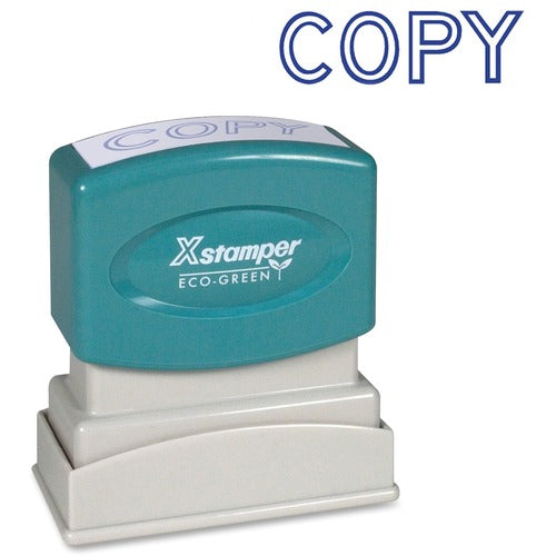 Shachihata Inc  "Copy" Pre-inked Stamp, 1/2"x1-5/8" Impression, Blue Ink