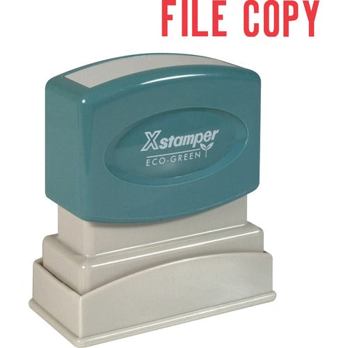 Shachihata Inc  "File Copy" Pre-inked Stamp, 1/2"x1-5/8", Red Ink
