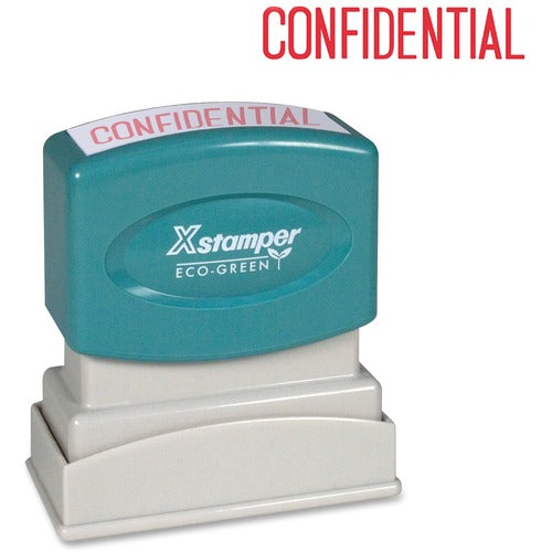Shachihata Inc  "Confidential" Ink Stamp, 1/2"x1-5/8", Red Ink