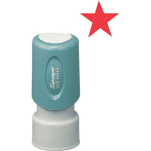 Shachihata Inc  Specialty Stamp, Pre-Inked Star Shape, 5/8", Red Ink