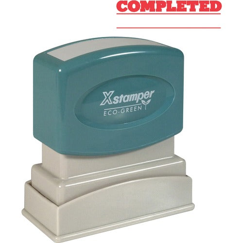 Shachihata Inc  Pre-Inked Stamp "Completed", 1/2"x1-5/8", Red Ink