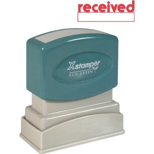 Shachihata Inc  "Received" Ink Stamp, 1/2"x1-5/8", Red Ink