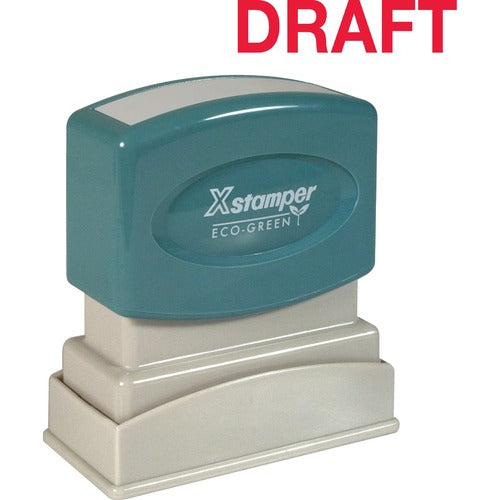 Shachihata Inc  "Draft" Ink Stamp, 1/2"x1-5/8", Red Ink