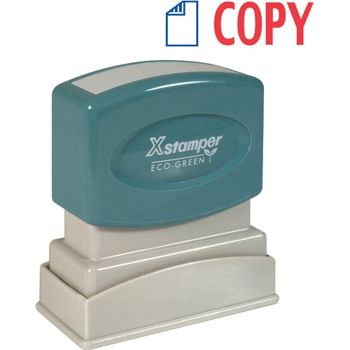 Shachihata Inc  "Copy" Ink Stamp, 1/2"x1-5/8", Blue/Red Ink