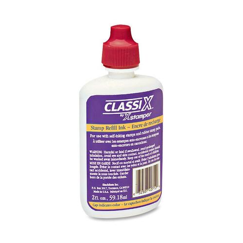 Shachihata Inc  Refill Ink, for ClassiX pre-inked stamps, 2 oz Bottle, Red