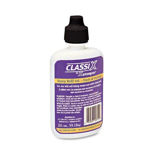 Shachihata Inc  Refill Ink, for ClassiX pre-inked stamps, 2 oz Bottle, Black