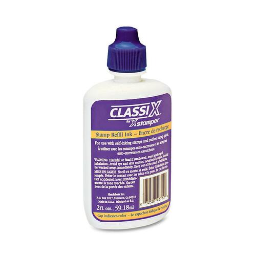 Shachihata Inc  Refill Ink, for ClassiX pre-inked stamps, 2 oz Bottle, Blue