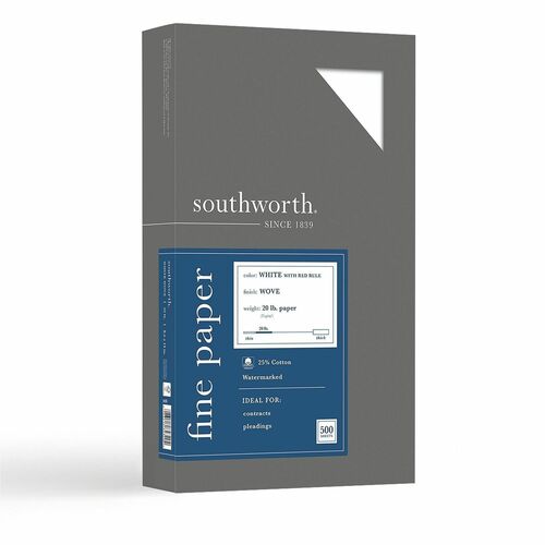 Southworth  Business Paper,20 lb.,Red Ruled,8-1/2"x14",500/BX,WE