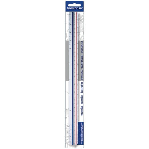 Staedtler  Triangular Scale, Engineer, Plastic, Color-Coded, 12", WE