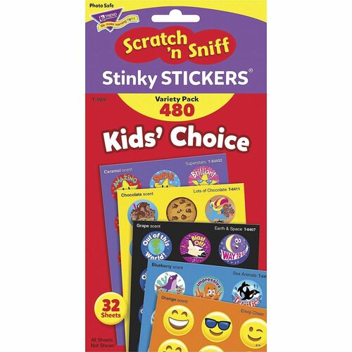 Trend Enterprises  Stinky Stickers, Scratch and Sniff, 32 Sheets, 480 Stickers