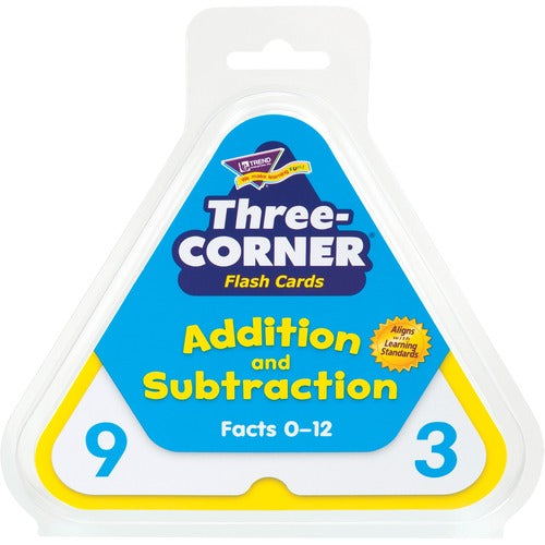 Trend Enterprises  Flash Card Set, Addition/Subtraction, 3-corner, 46 pcs,Multi