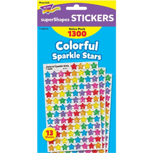 Trend Enterprises  Supershapes Stickers Variety Pack, Nontoxic, 1300 Stars