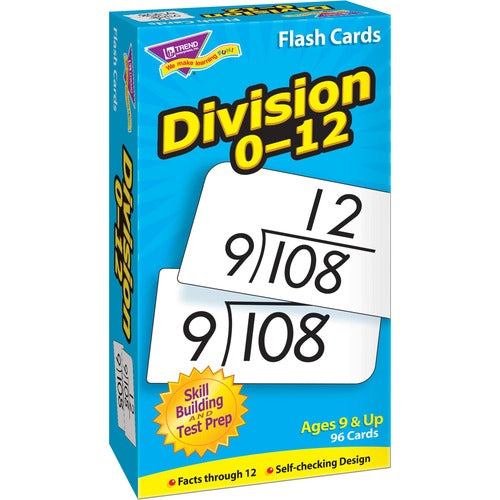 Trend Enterprises  Math Flash Cards, Division, 0 To 12, 3"x5-7/8"