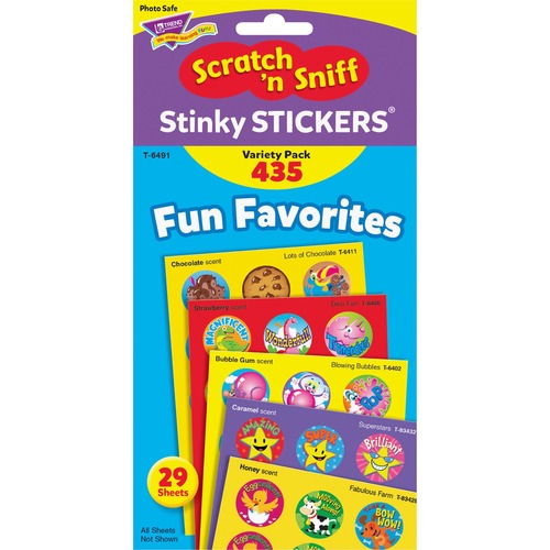 Trend Enterprises  Fun/Fancy Stinky Stickers, Jumbo, Round, Acid-free, 435/PK