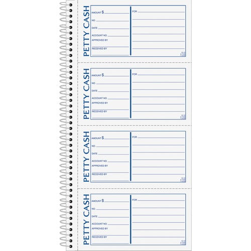 Tops  "Petty Cash" Book,2-Part,11"x5-1/2", 200 Sets/BK, WE