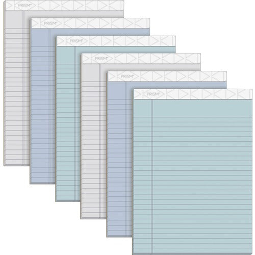 Tops  Paper Pads,Legal Ruled,50 Sht,8-1/2"x11-3/4",6/PK,Assorted